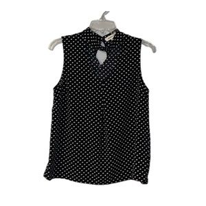 Monteau Polka Dot Choker Sleeveless Top
